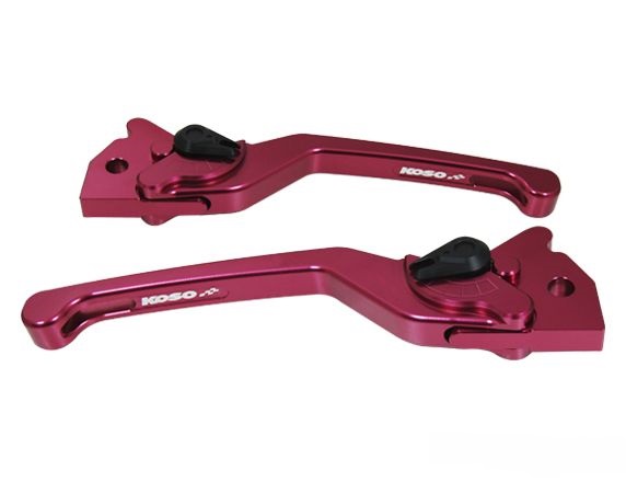 KOSO MAJESTY S(マジェスティS）,SMAX 6ステップ アジャスタブルレバーセット　レッド AH054RK0
