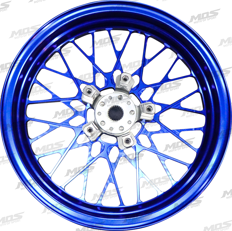 MOS マジェスティS（MAJESTY S）SMAX FORCE用鍛造14本スポークホイール 前後セット ブルー TA-MOS-WH007BL