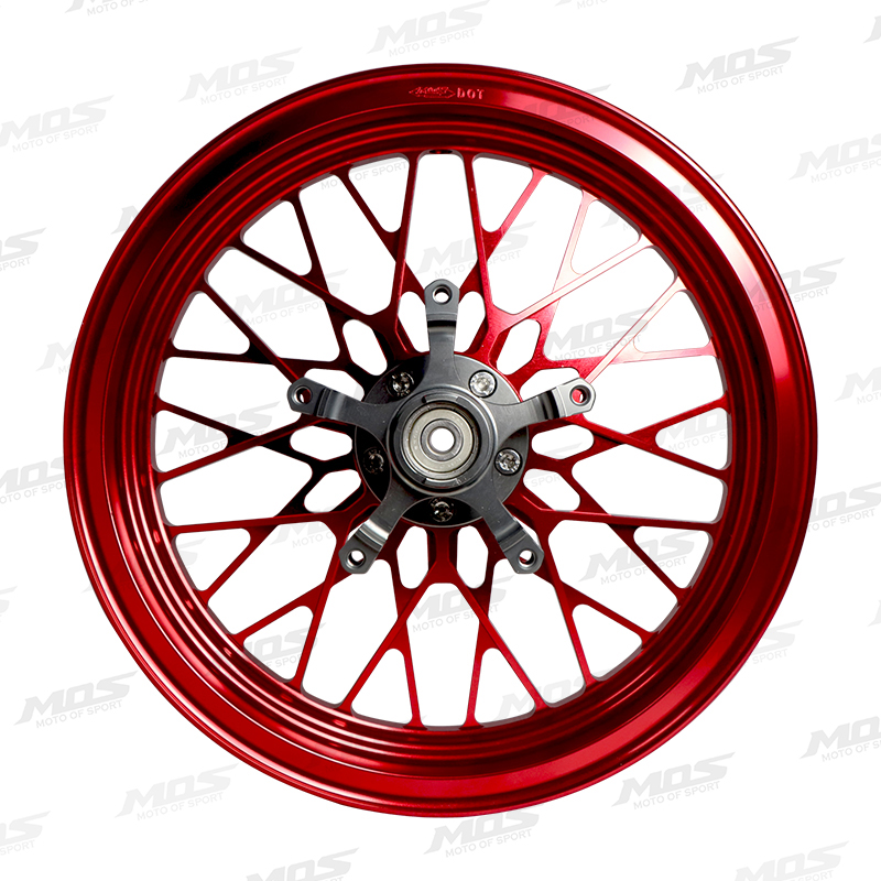 MOS マジェスティS（MAJESTY S）SMAX FORCE用鍛造14本スポークホイール 前後セット レッド TA-MOS-WH007RD