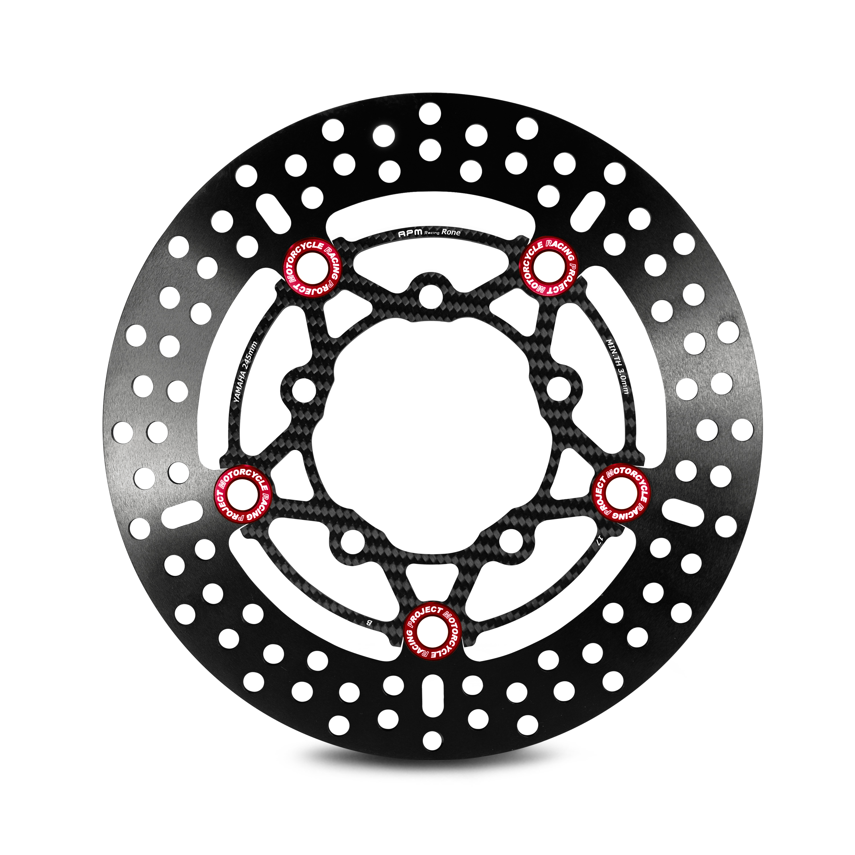 RPM CYGNUS X(シグナスX) CFRP ドリルドFCDフローティングディスク245mm レッド STF-5TY-TSAX010-CO/RD