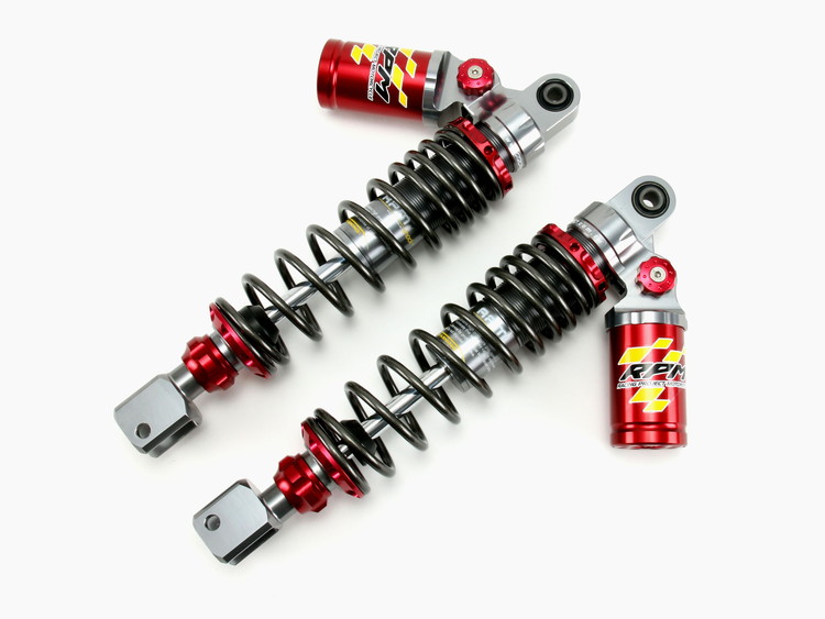 RPM CYGNUSX(シグナスＸ）,GTR125用 ピギーバックリザーバータンク付 伸/縮両効きアジャスタブルリアサスペンションセット 320㎜ レッド 0101-001320-LD02A2