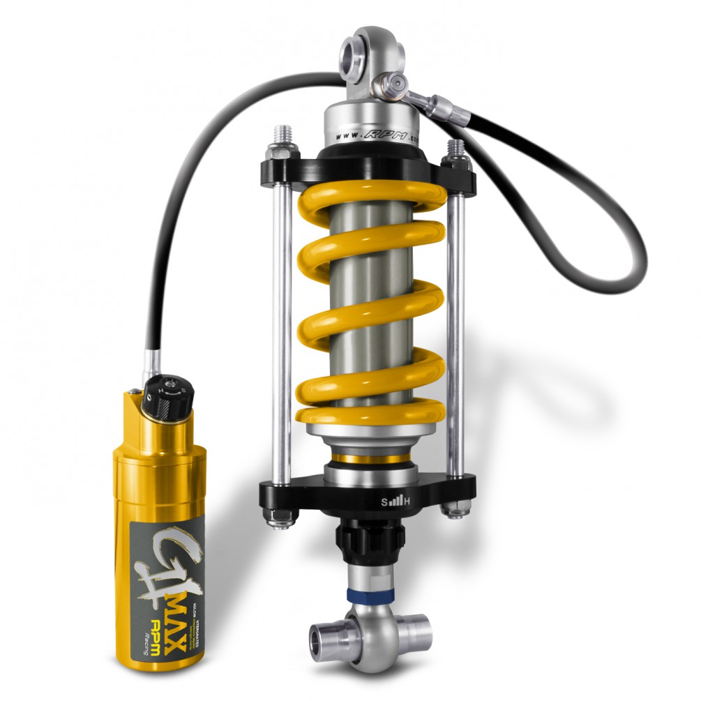 RPM GⅡ TMAX リモートコンプレッションリザーバー　ストレッチリアサスペンション310mm イエロー/ゴールド 0101-008310-K60611