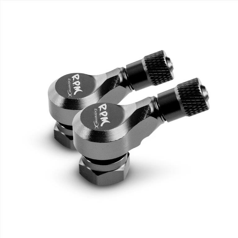 RPM CNC アルミエアバルブ 70度２個セット グレー P19-00-010-TI