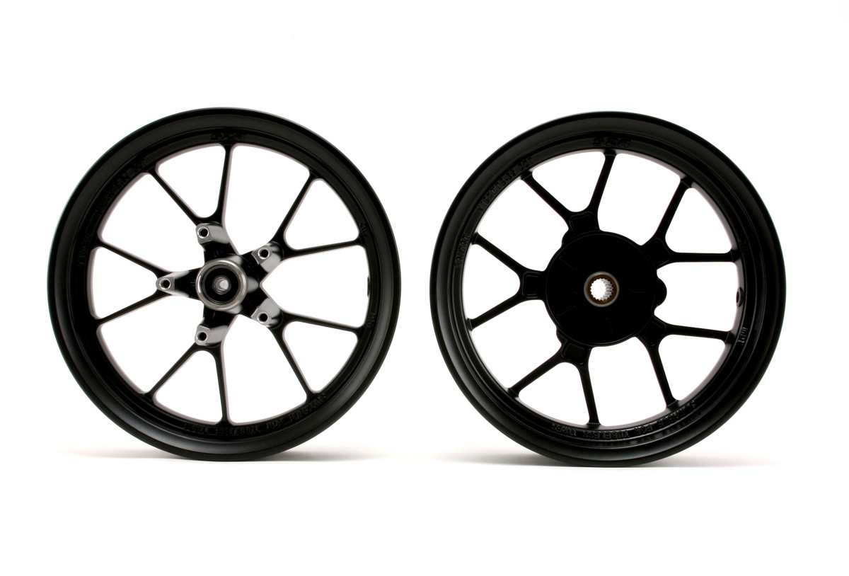 S2R【シグナスX】【4TH CYGNUS X】【BW’S125 SEA6J】Y字 10スポーク 軽量ホイール前後セット　ダークマットグレー(マットブラック） TA-S2R-WH001BK