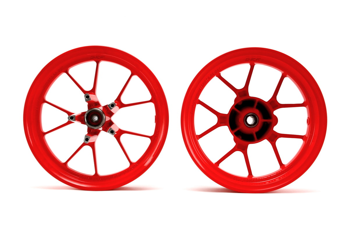 S2R【シグナスX】【4TH CYGNUS X】【BW’S125 SEA6J】Y字 10スポーク 軽量ホイール前後セット　レッド TA-S2R-WH001RD