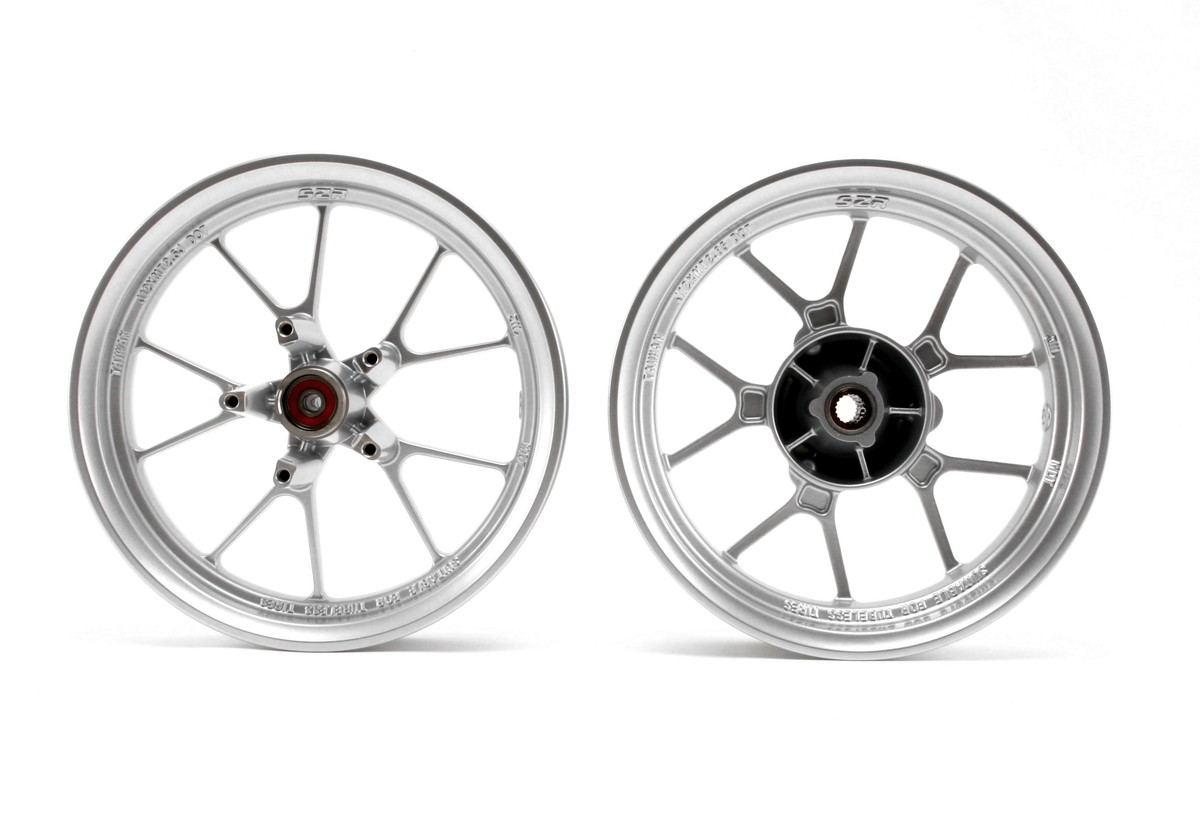 S2R【シグナスX】【4TH CYGNUS X】【BW’S125 SEA6J】Y字 10スポーク 軽量ホイール前後セット　シルバー TA-S2R-WH001SI